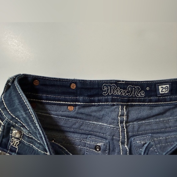 Miss Me Dark Blue Boot Cut Jeans with Embellished Pockets ✨ - Picture 14 of 16